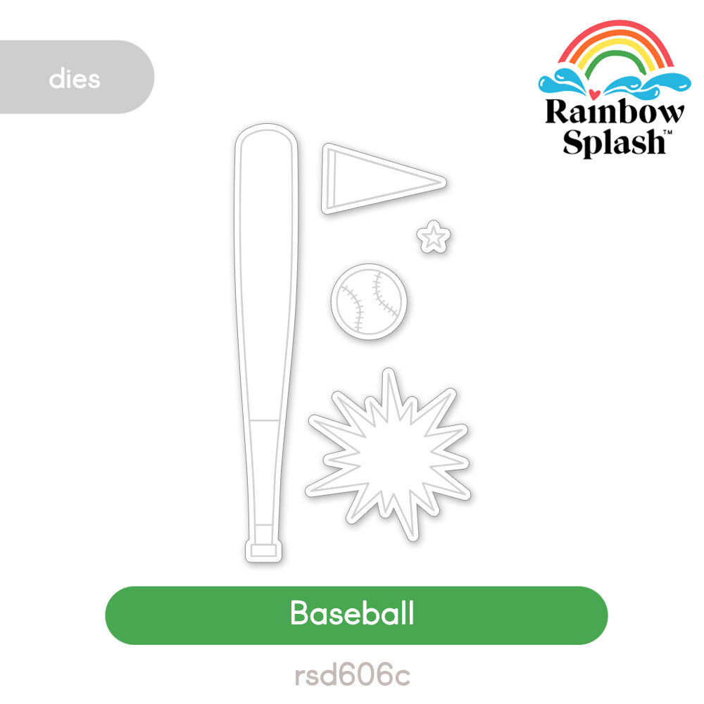 Rainbow Splash Wafer Dies Baseball rsd606c