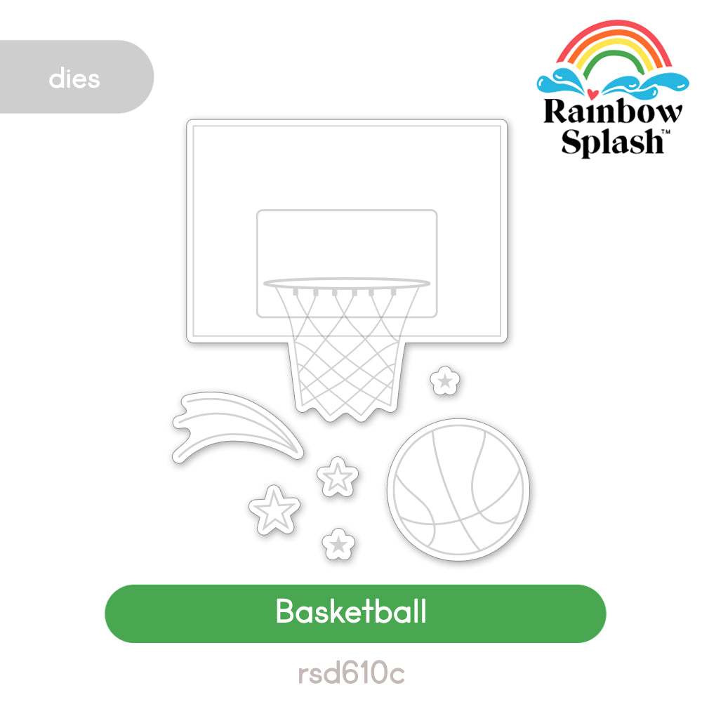 Rainbow Splash Wafer Dies Basketball rsd610c