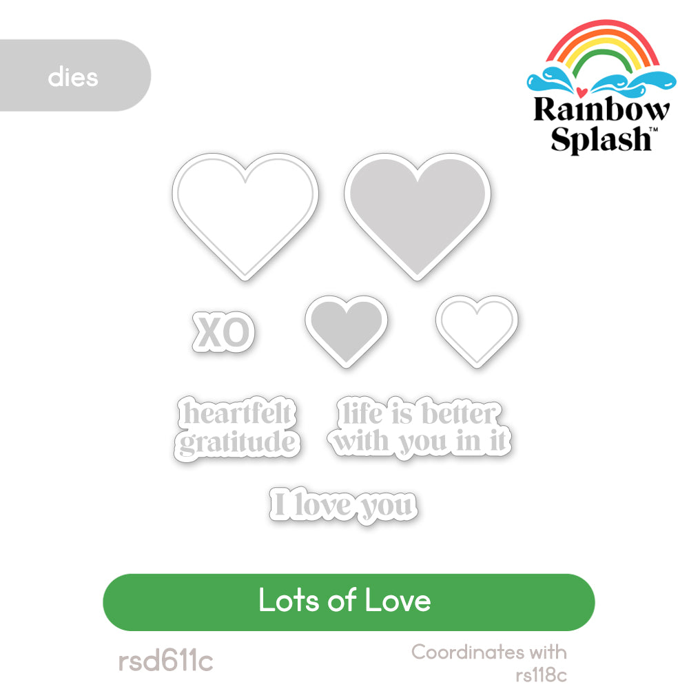 Rainbow Splash Wafer Dies Lots of Love rsd611c Stamptember