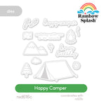 Rainbow Splash Happy Camper Wafer Dies rsd616c Stamptember