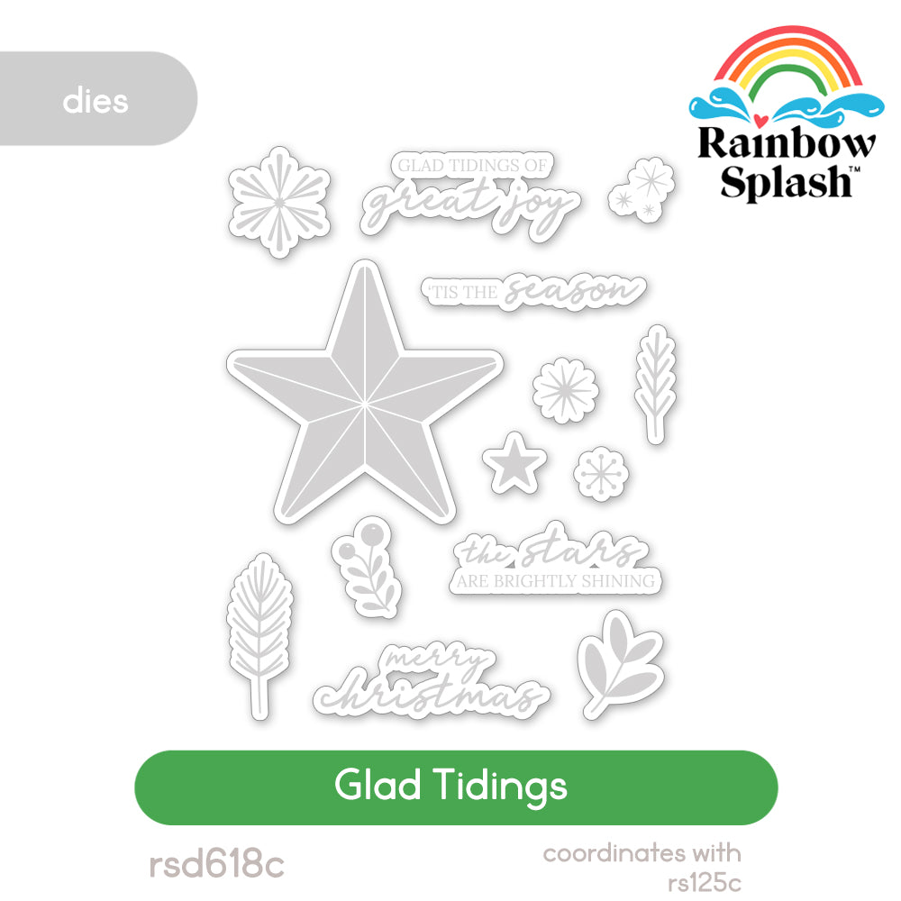 Rainbow Splash Glad Tidings Wafer Dies rsd618c Stamptember
