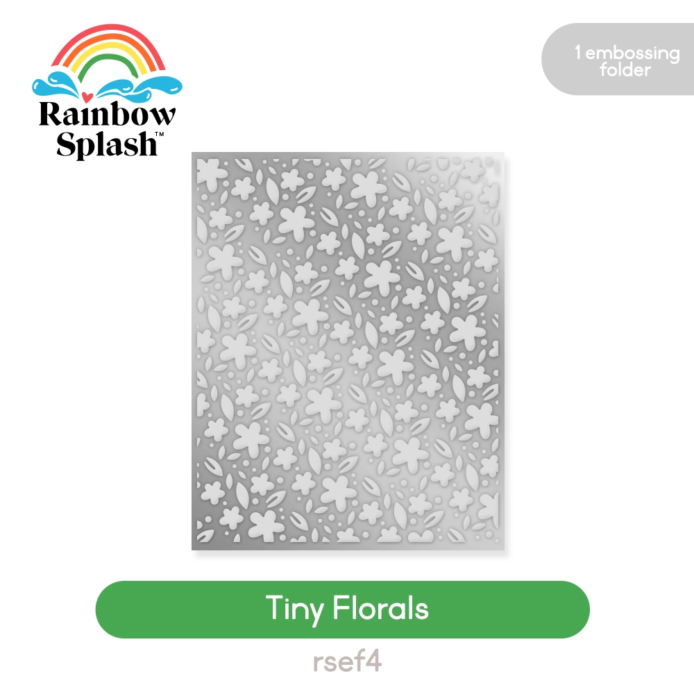 Rainbow Splash Embossing Folder Tiny Florals rsef4