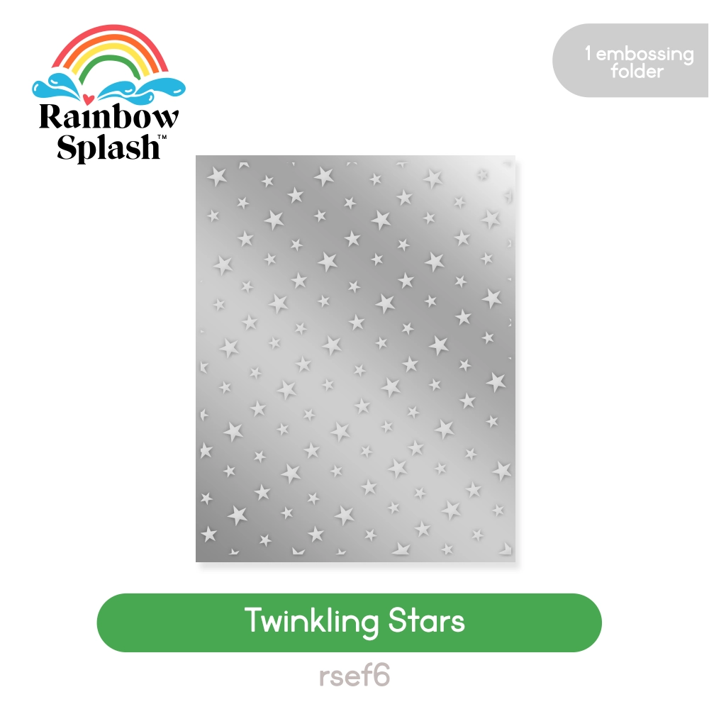 Rainbow Splash Embossing Folder Twinkling Stars rsef6