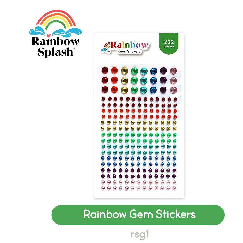 Rainbow Splash Gem Stickers rsg1