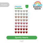 Rainbow Splash Sparkly Hearts Gem Sticker assortment rsg3
