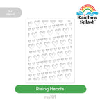 Rainbow Splash Stencil Rising Hearts rss101 Splendor