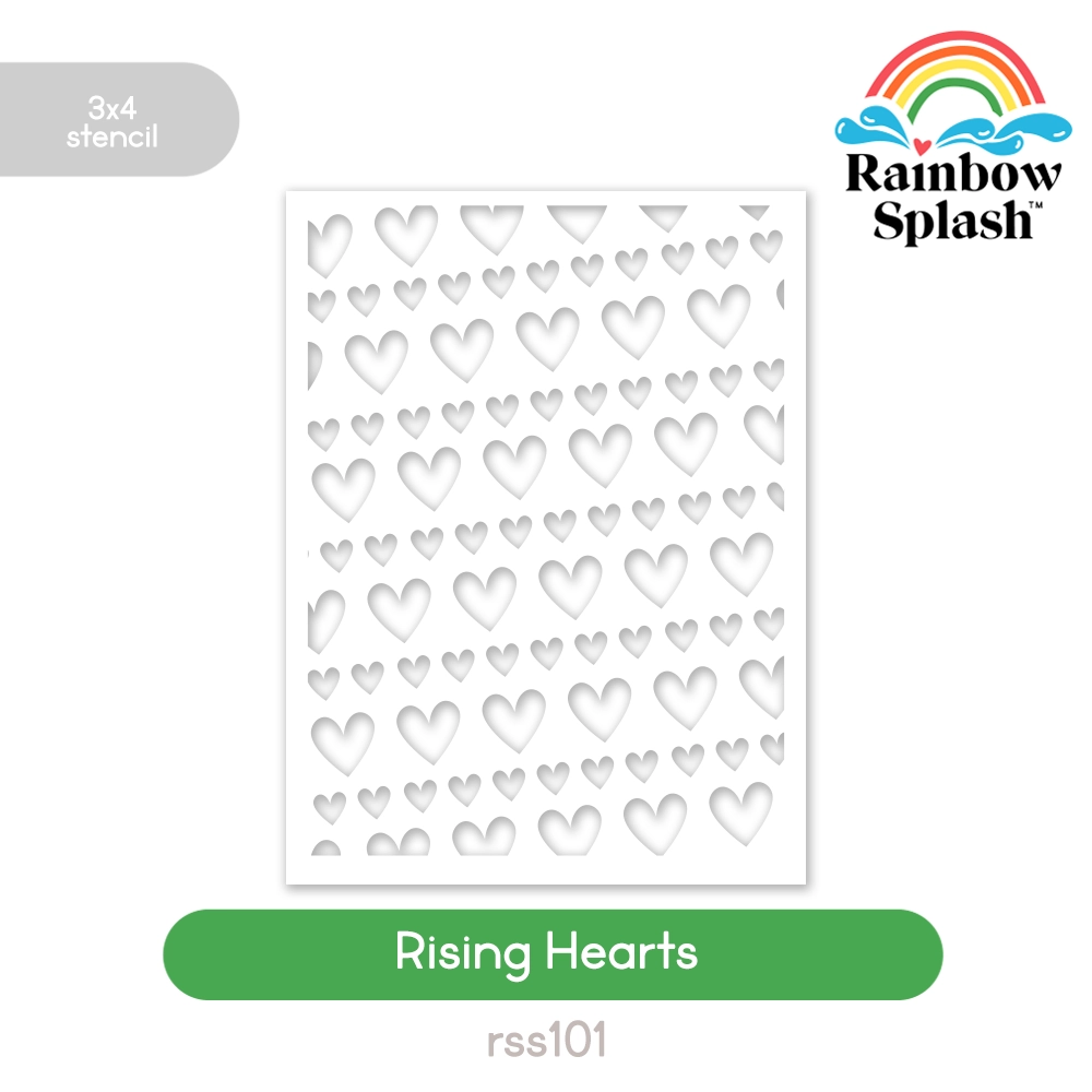 Rainbow Splash Stencil Rising Hearts rss101 Splendor