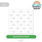 Rainbow Splash Stencil Scandi Floral Motif rss107