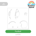 Rainbow Splash Stencil Football rss109c