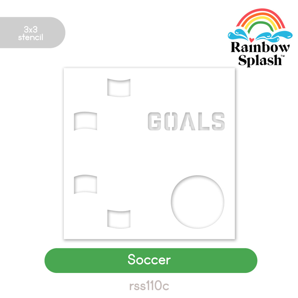 Rainbow Splash Stencil Soccer rss110c