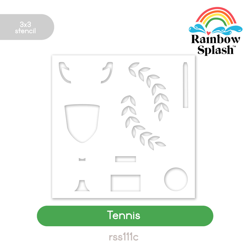Rainbow Splash Stencil Tennis rss111c