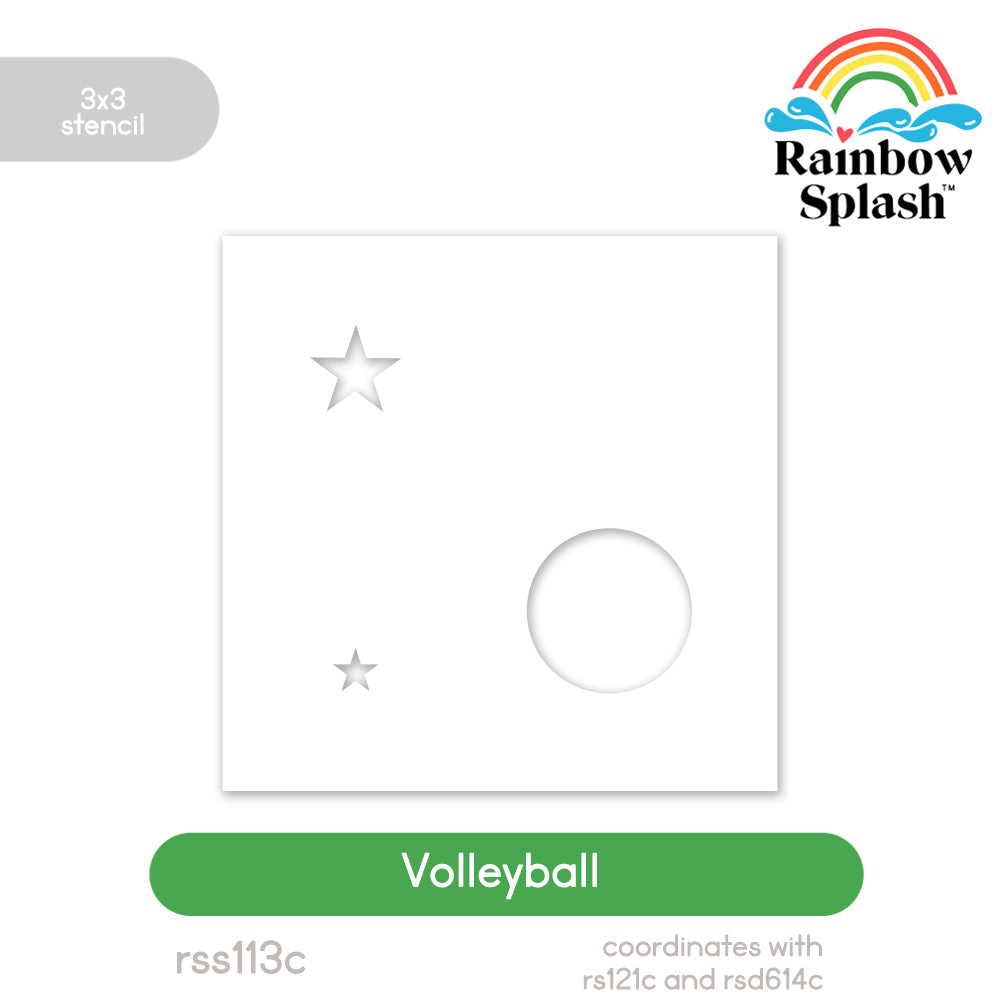 Rainbow Splash Stencil Volleyball rss113c Stamptember