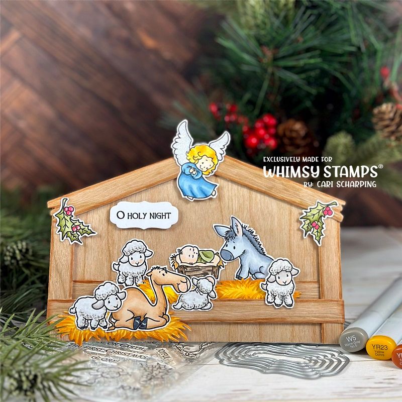 Whimsy Stamps Nativity Clear Stamps c1428 manger