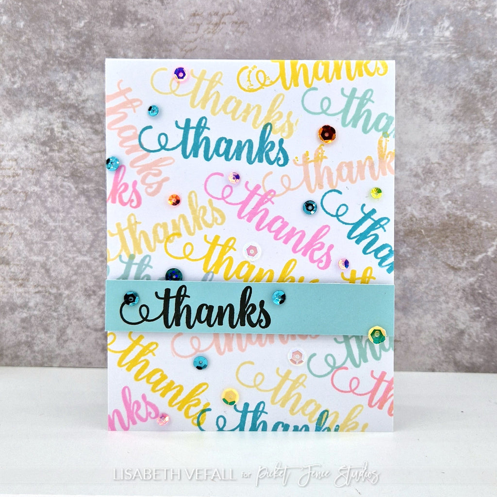 Picket Fence Studios Multiple Thanks Clear Stamps s-208 thank you