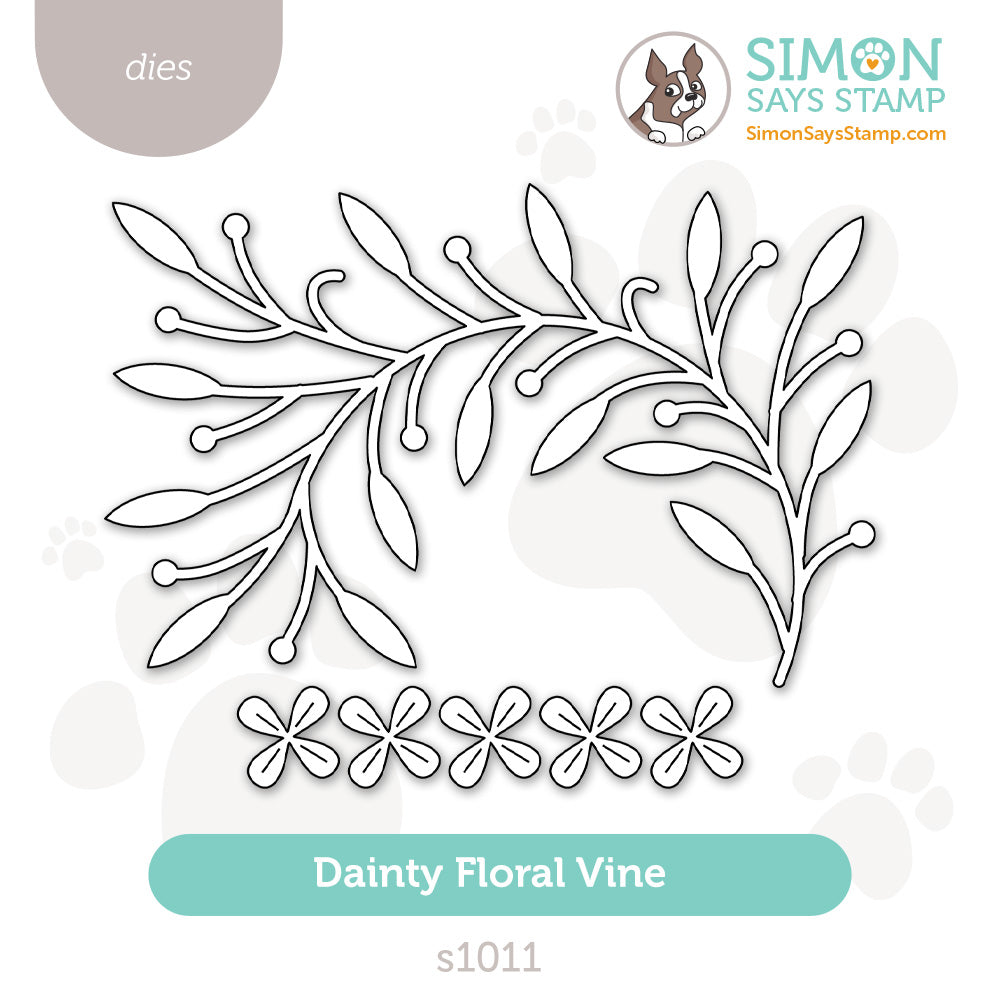 Simon Says Stamp Dainty Floral Vine Wafer Dies s1011 Moments in Time