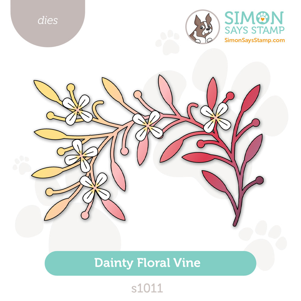 Simon Says Stamp Dainty Floral Vine Wafer Dies s1011 Moments in Time