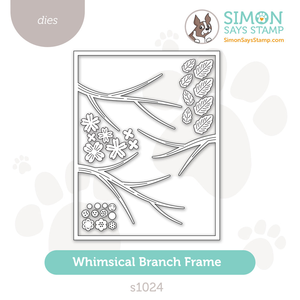 Simon Says Stamp Whimsical Branch Frame Wafer Dies s1024 Rain or Shine