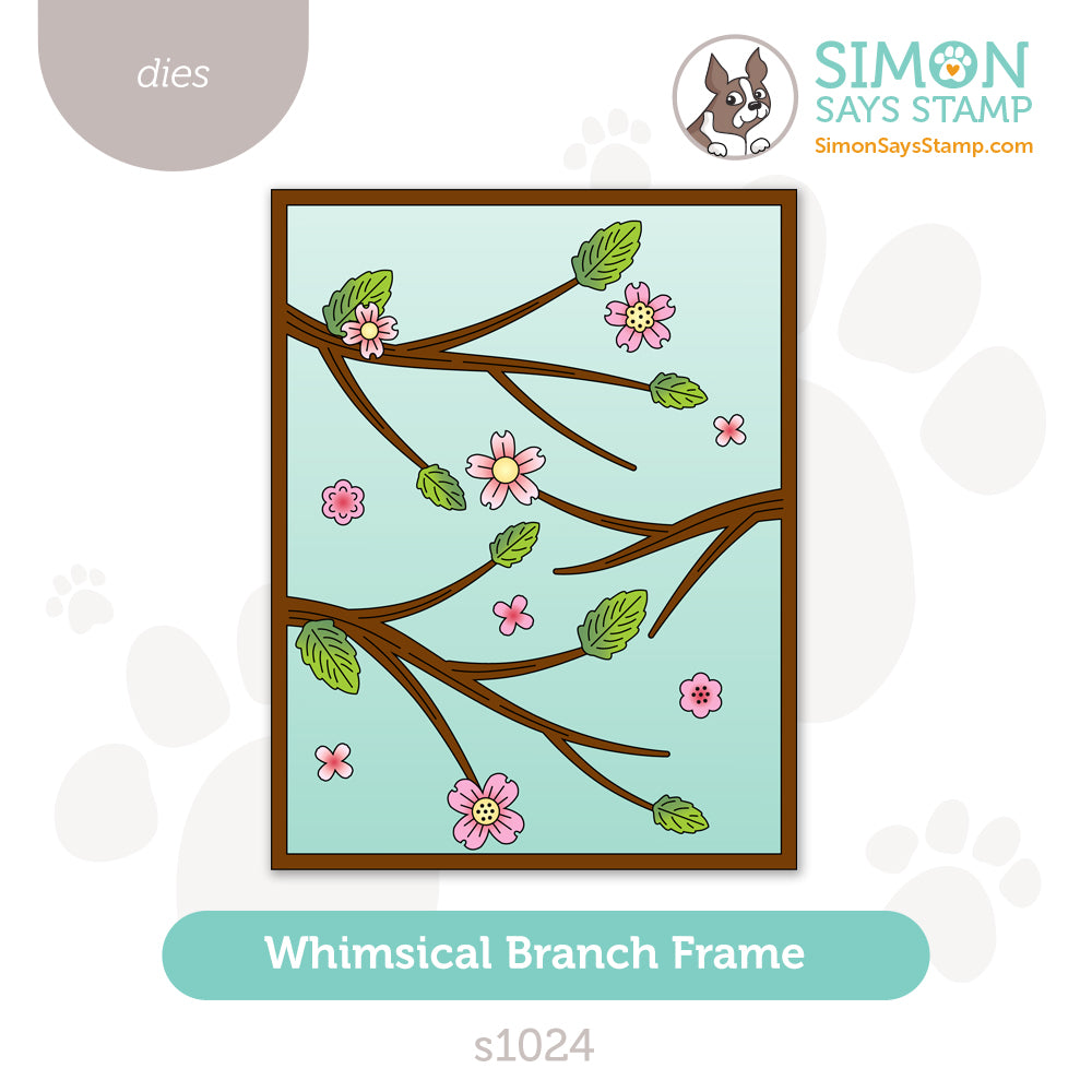 Simon Says Stamp Whimsical Branch Frame Wafer Dies s1024 Rain or Shine