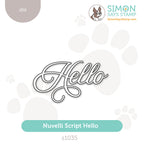 Simon Says Stamp Nuvelli Script Hello Wafer Dies s1035 Happy Camper