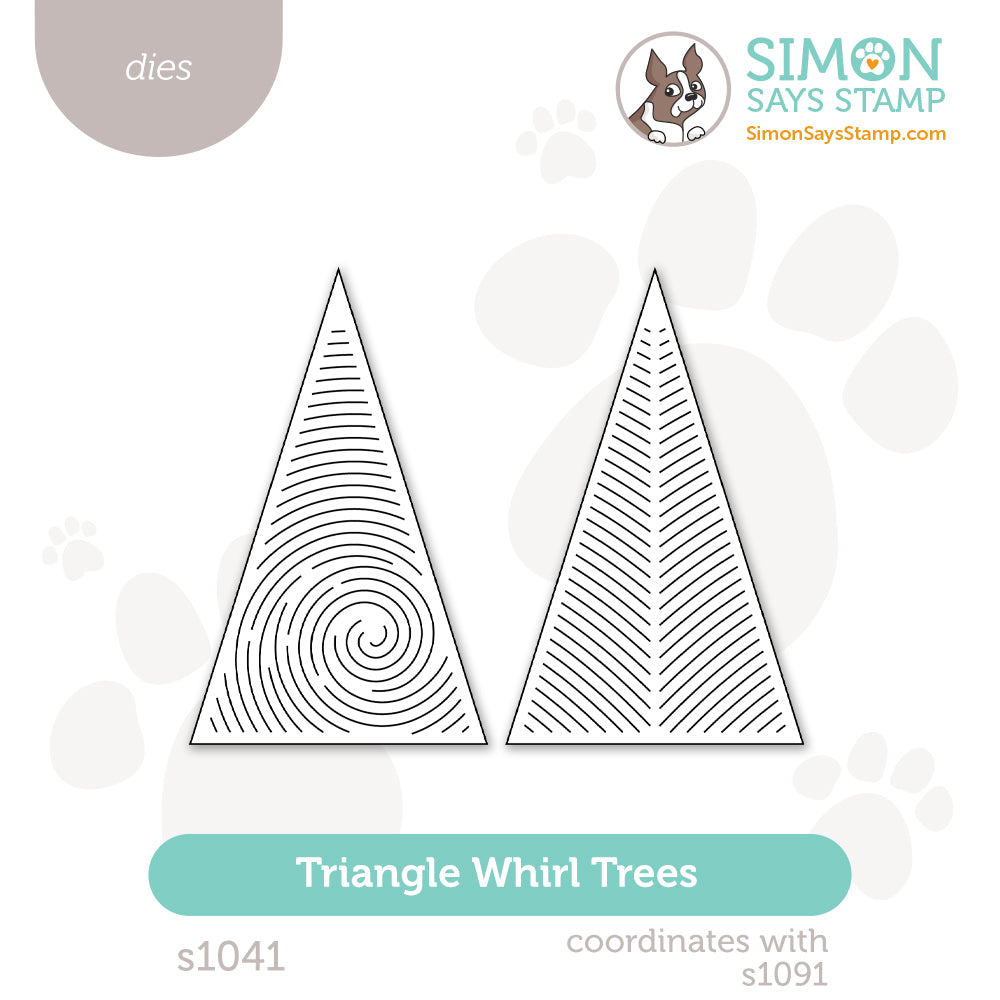 Simon Says Stamp Triangle Whirl Trees Wafer Die s1041 And Everything Nice