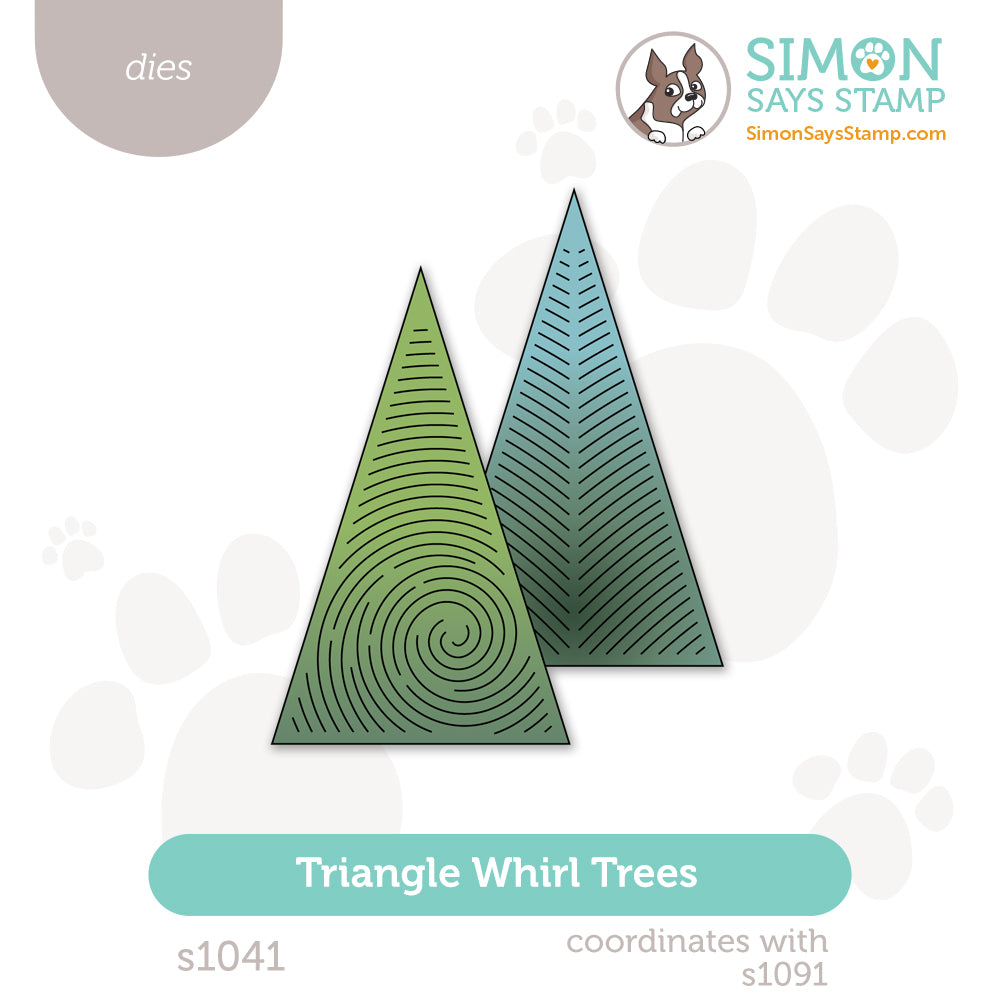 Simon Says Stamp Triangle Whirl Trees Wafer Die s1041 And Everything Nice