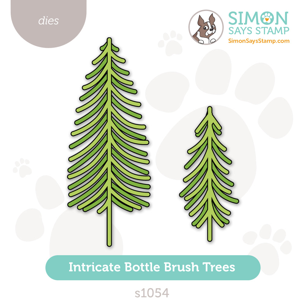 Simon Says Stamp Intricate Bottle Brush Trees Wafer Die s1054 Sugar And Spice