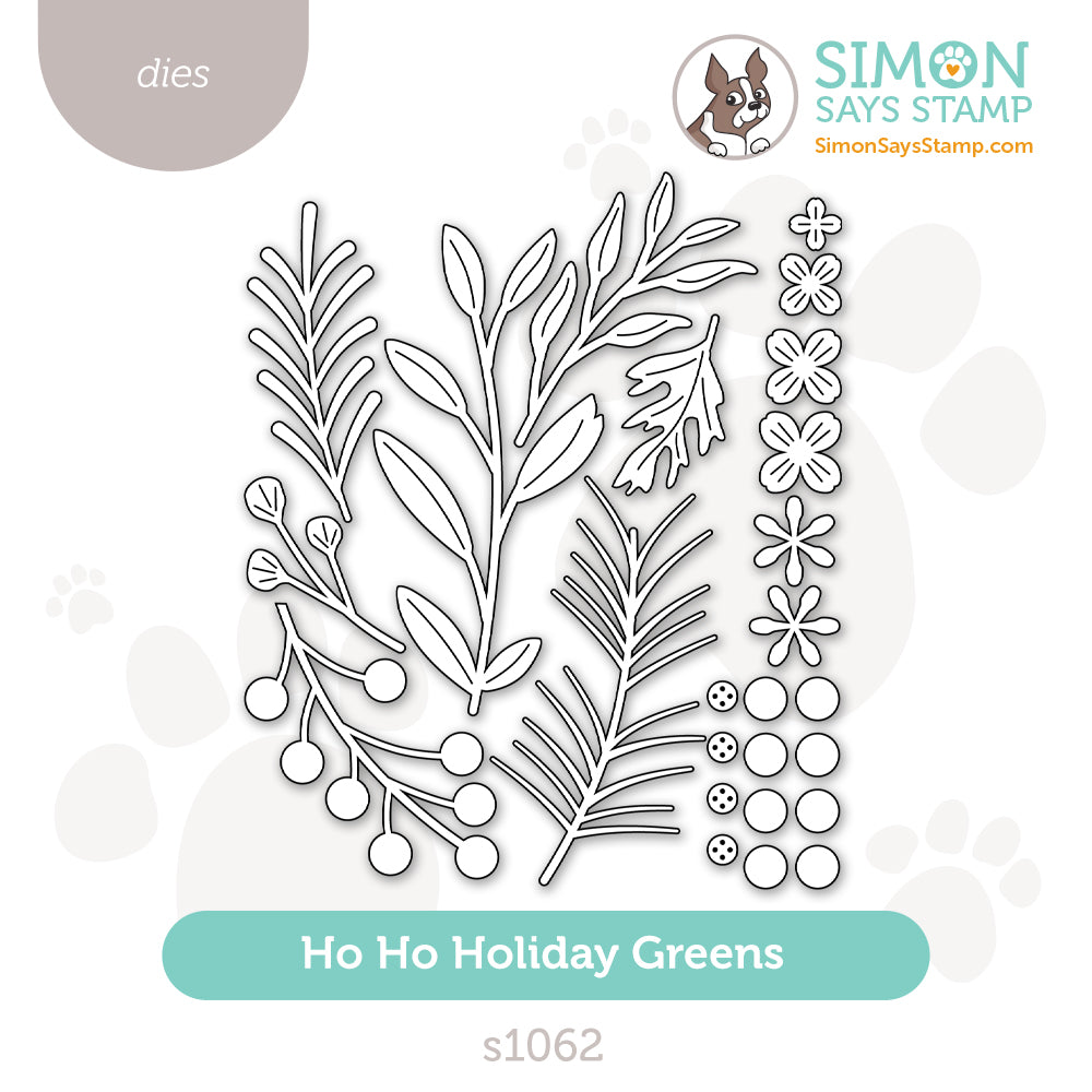 Simon Says Stamp Ho Ho Holiday Greens Wafer Die s1062 Sugar And Spice