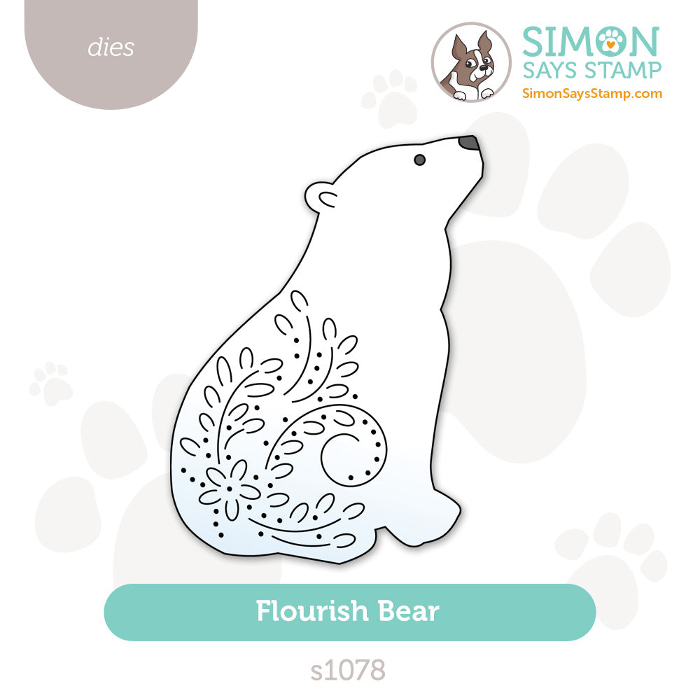 Simon Says Stamp Flourish Bear Wafer Dies s1078 DieCember