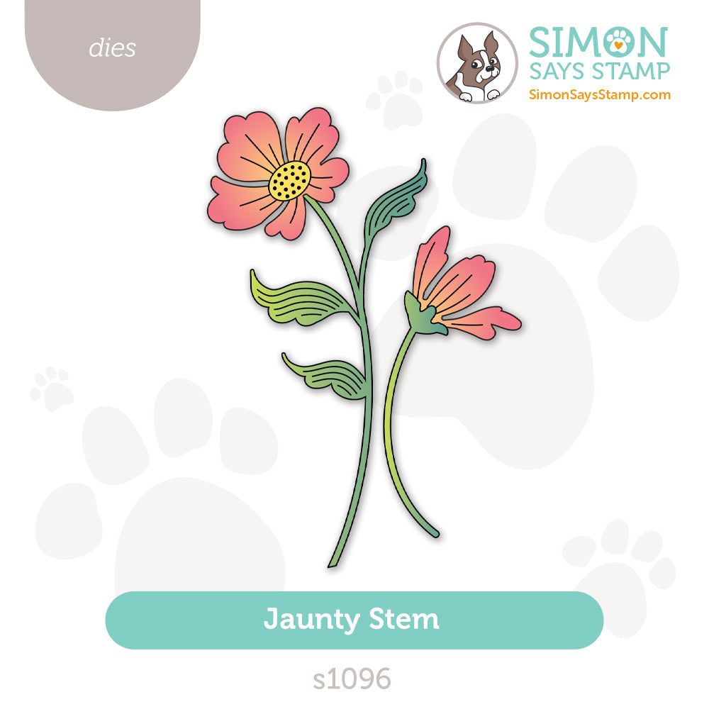 Simon Says Stamp Jaunty Stem Wafer Dies s1096 In My Heart