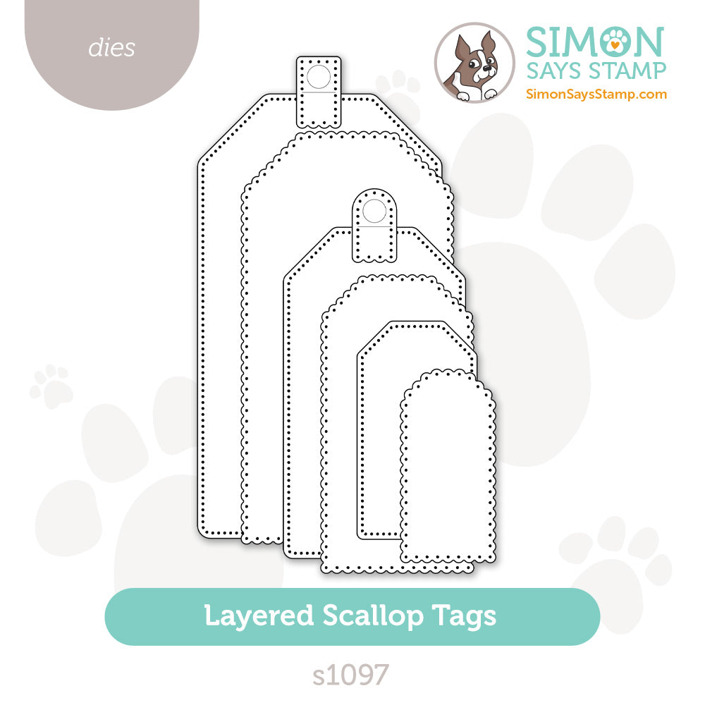 Simon Says Stamp Layered Scallop Tags Wafer Dies s1097 DieCember