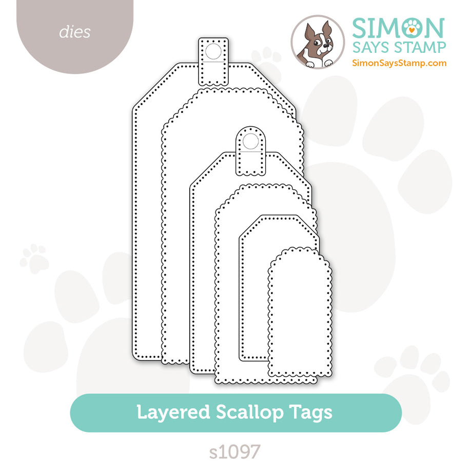 Simon Says Stamp Layered Scallop Tags Wafer Dies s1097 DieCember