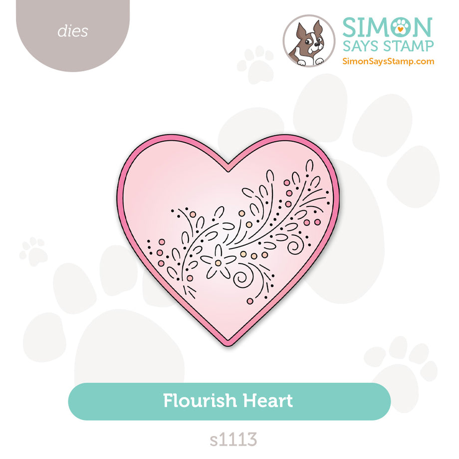 【絶版！新品】メッセージ オブ ハート 心のささやき Herz flimmern Simon Says Stamp Flourish Heart s1113 Heart to Heart