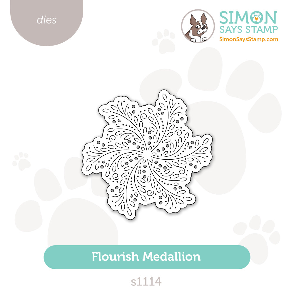 Simon Says Stamp Flourish Medallion Wafer Dies s1114 DieCember