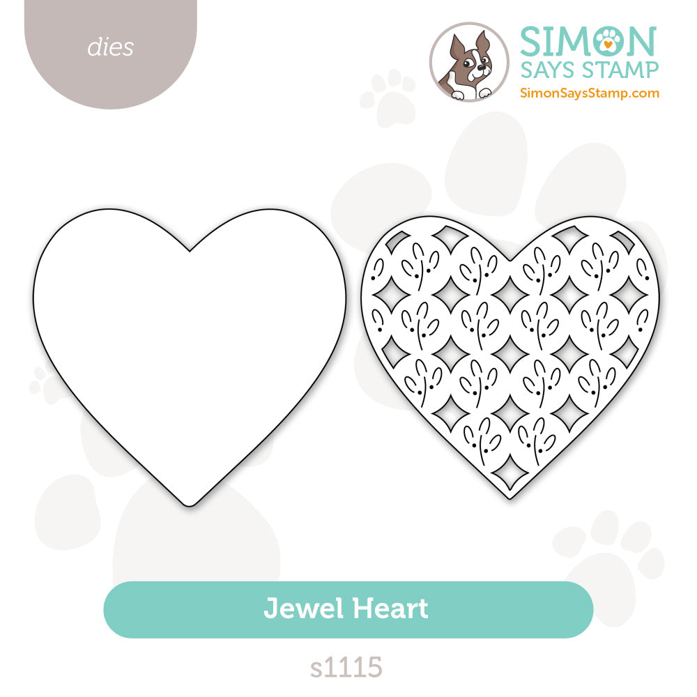 Simon Says Stamp Jewel Heart Wafer Die s1115 DieCember