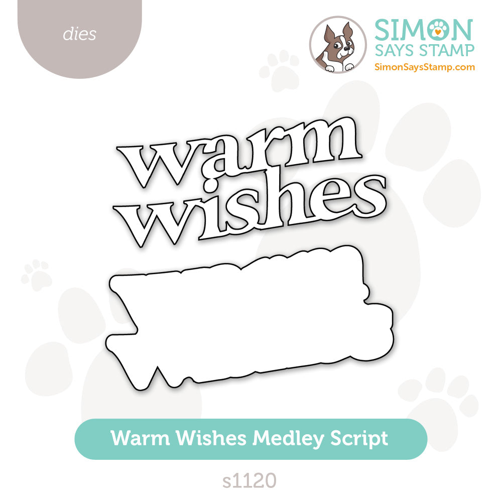 Simon Says Stamp Warm Wishes Medley Script Wafer Dies s1120 DieCember