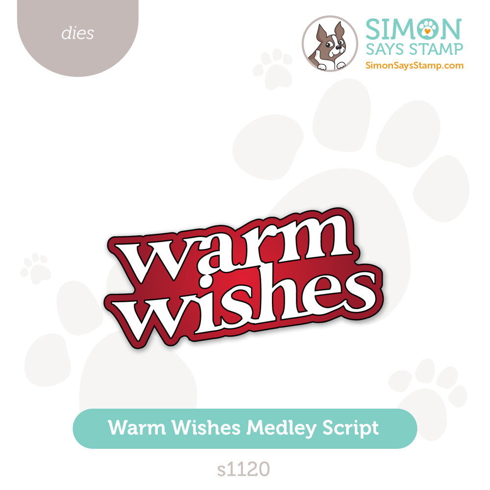 Simon Says Stamp Warm Wishes Medley Script Wafer Dies s1120 DieCember
