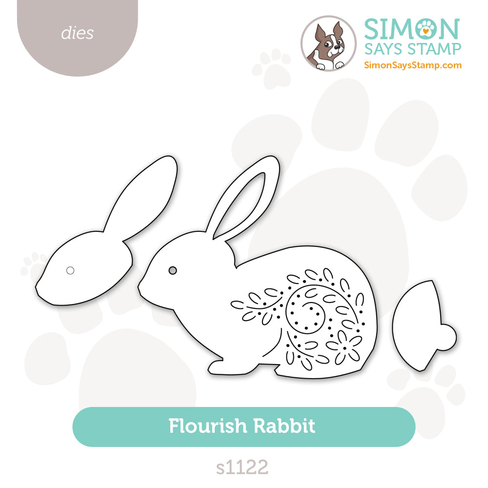 Simon Says Stamp Flourish Rabbit Wafer Dies s1122 Beautiful Moments