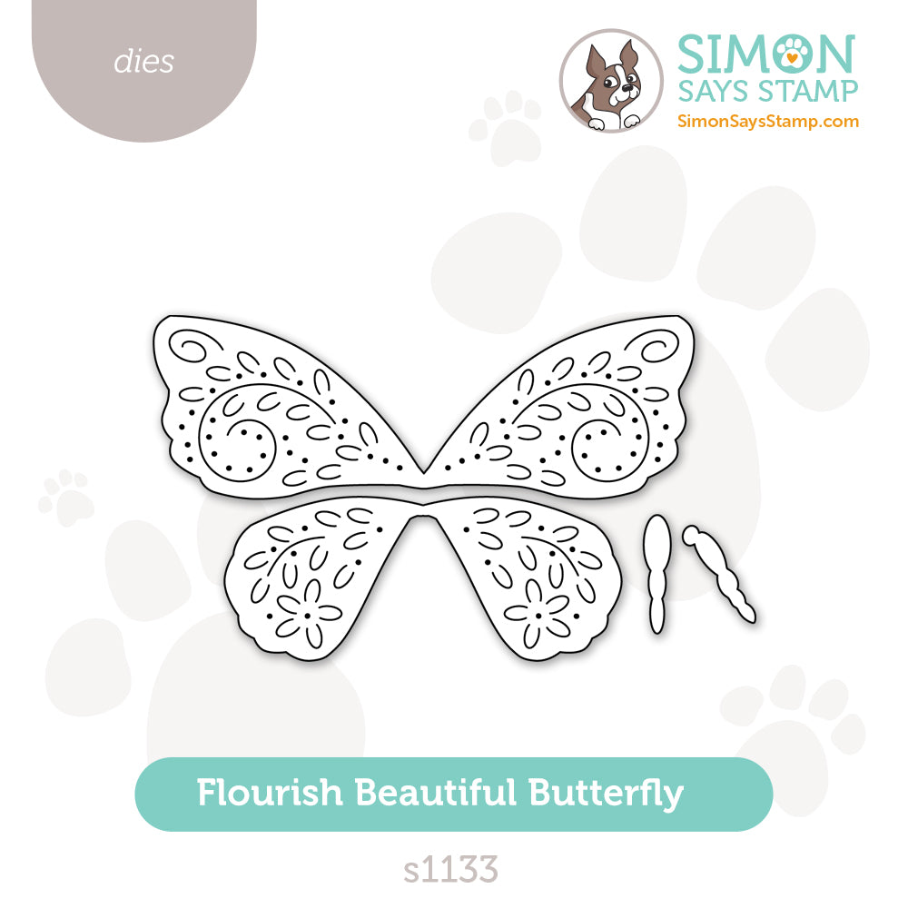 Simon Says Stamp Flourish Beautiful Butterfly Wafer Dies s1133 Shine On