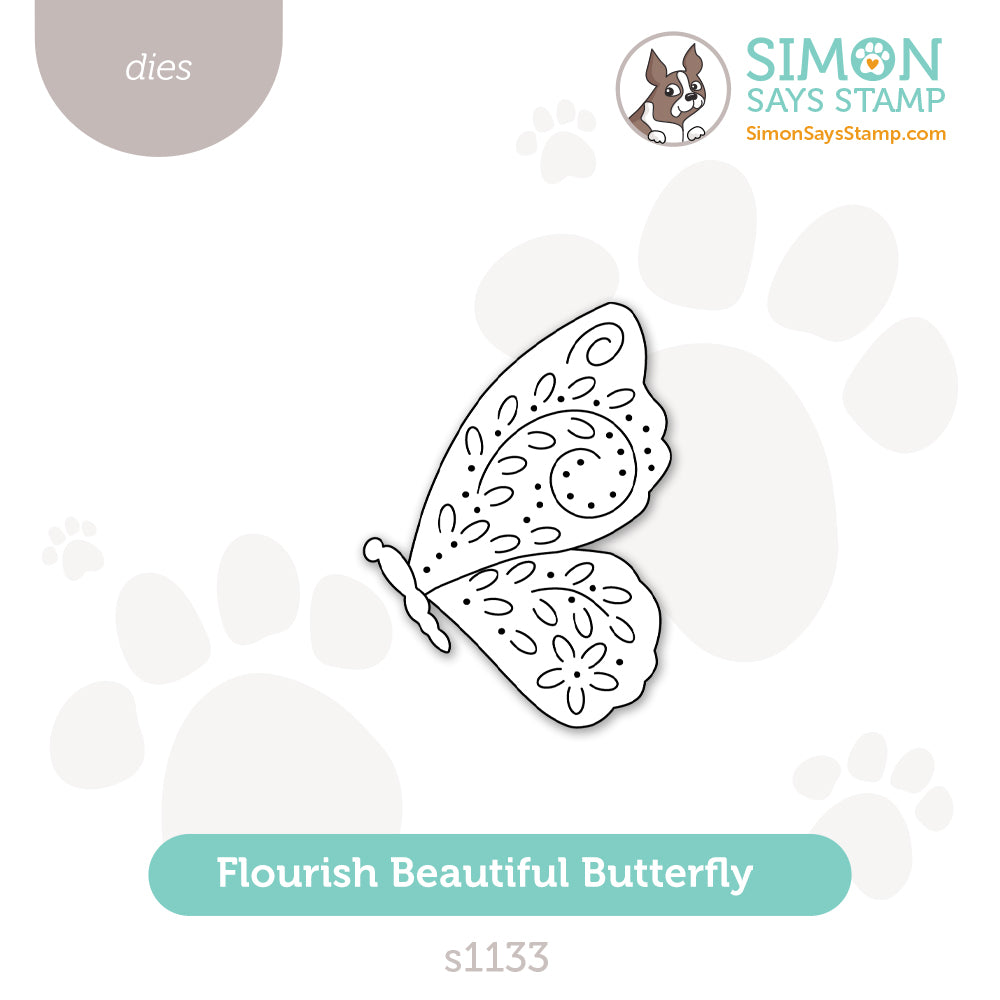 Simon Says Stamp Flourish Beautiful Butterfly Wafer Dies s1133 Shine On