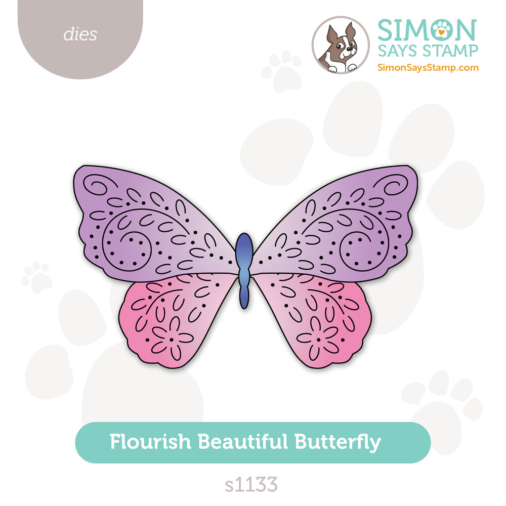 Simon Says Stamp Flourish Beautiful Butterfly Wafer Dies s1133 Shine On