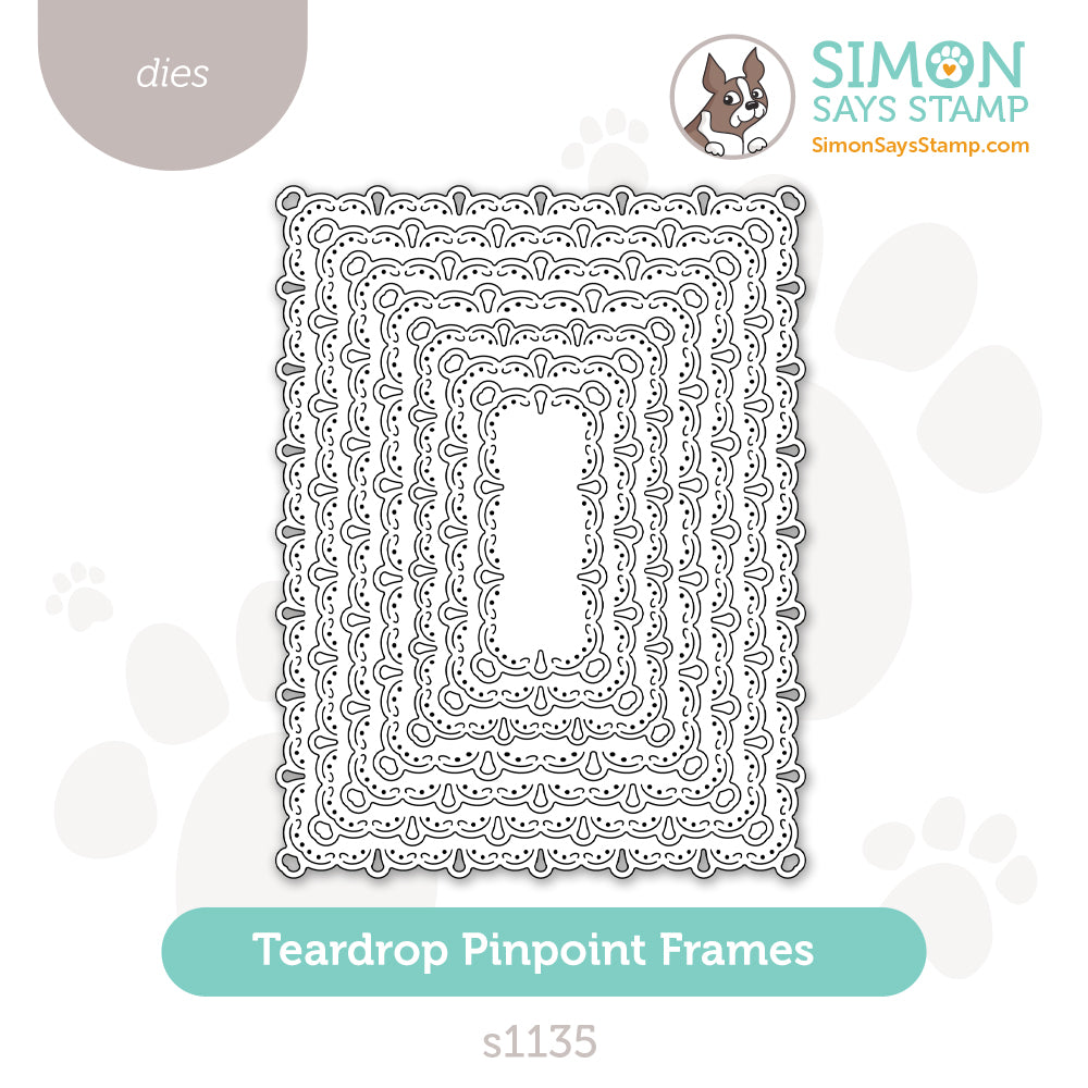 Simon Says Stamp Teardrop Pinpoint Frames Wafer Dies s1135 In My Heart