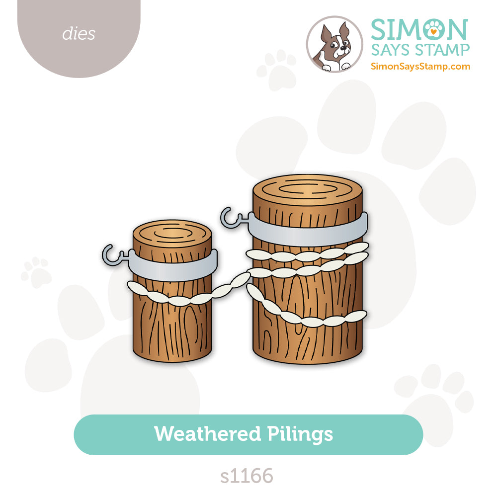 Simon Says Stamp Weathered Pilings Wafer Dies s1166 Shine On