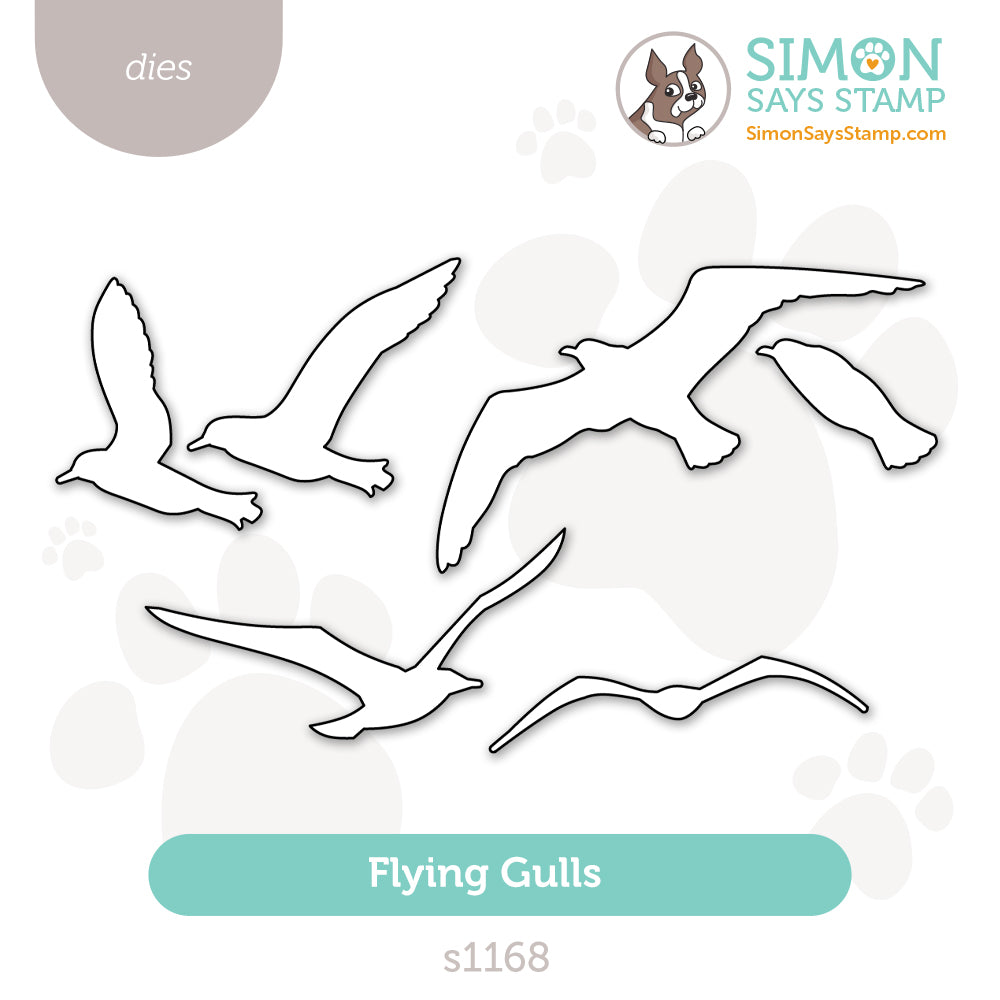 Simon Says Stamp Flying Gulls Seagulls Wafer Dies s1168 Shine On