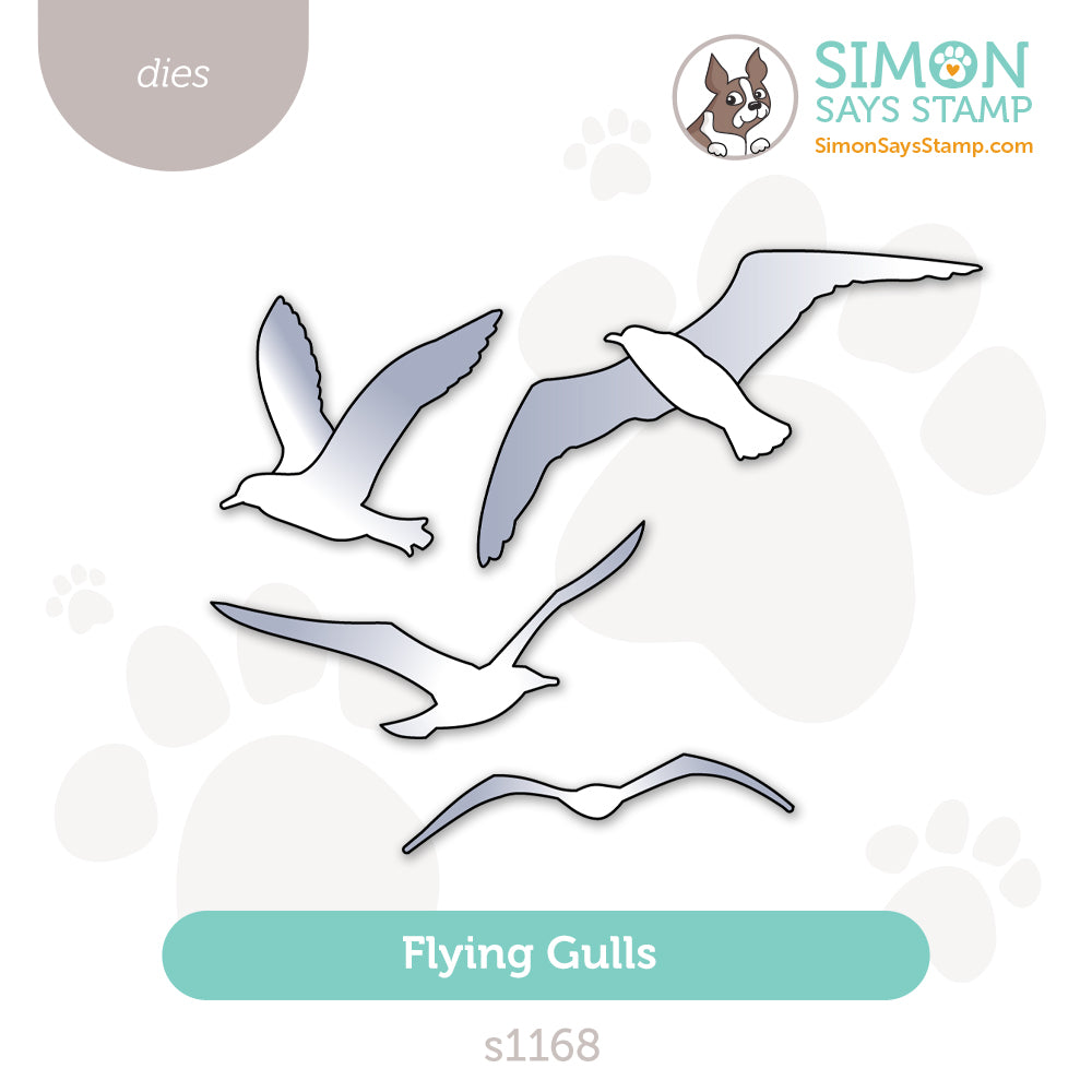 Simon Says Stamp Flying Gulls Seagulls Wafer Dies s1168 Shine On