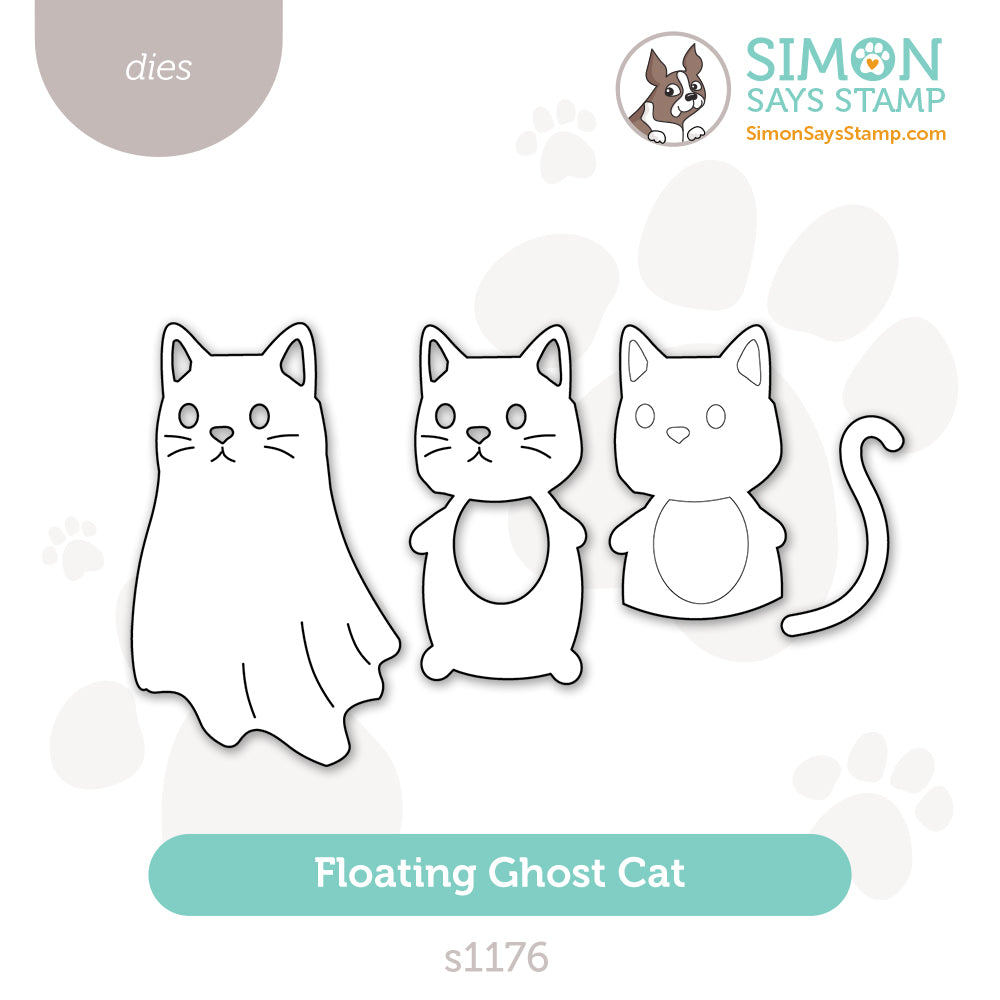 Simon Says Stamp Floating Ghost Cat Wafer Dies s1176 Stamptember