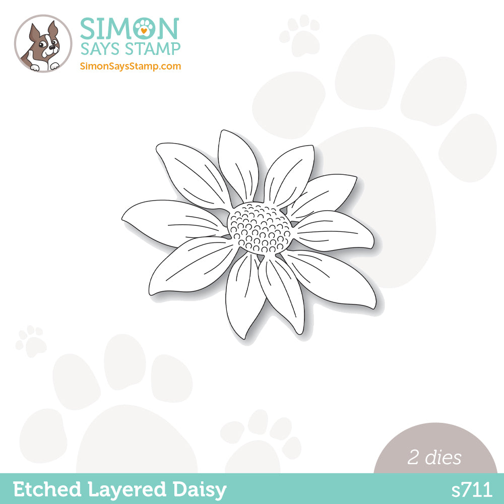 Simon Says Stamp ETCHED LAYERED DAISY Wafer Dies s711