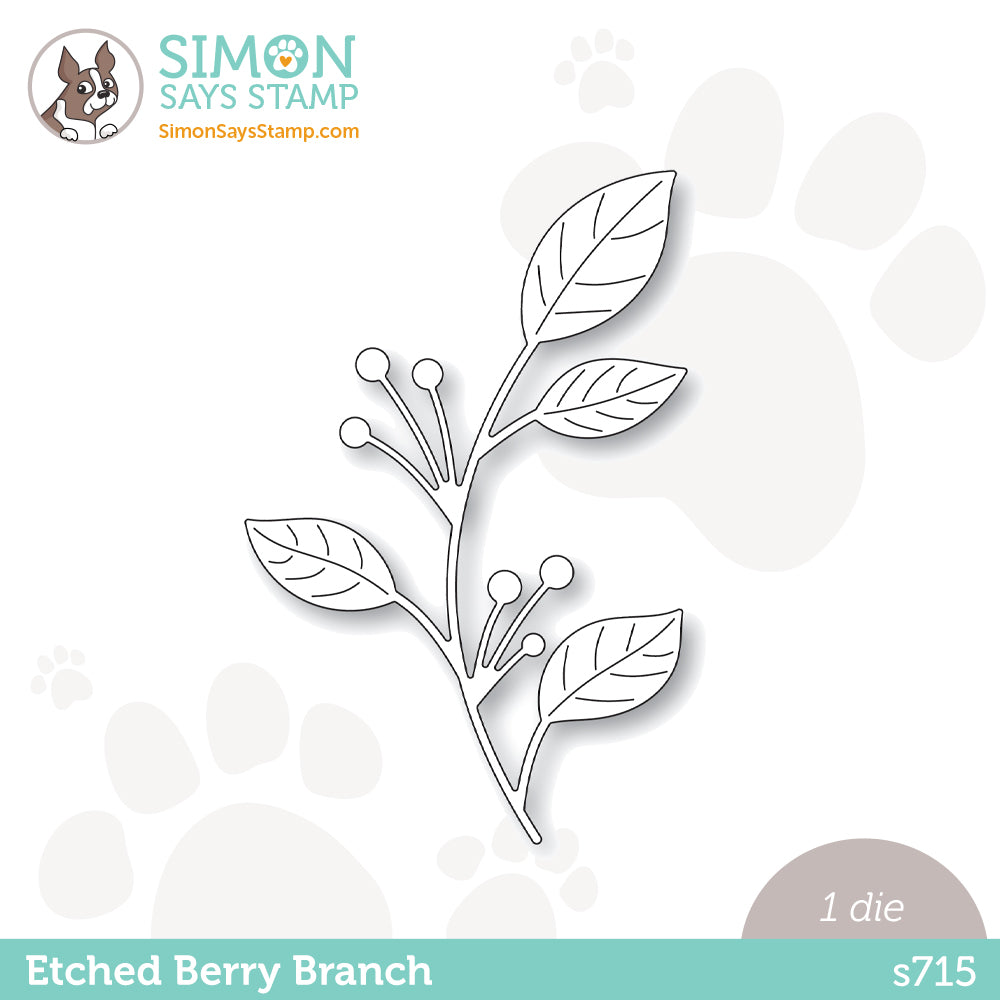 Simon Says Stamp ETCHED BERRY BRANCH Wafer Die s715 *