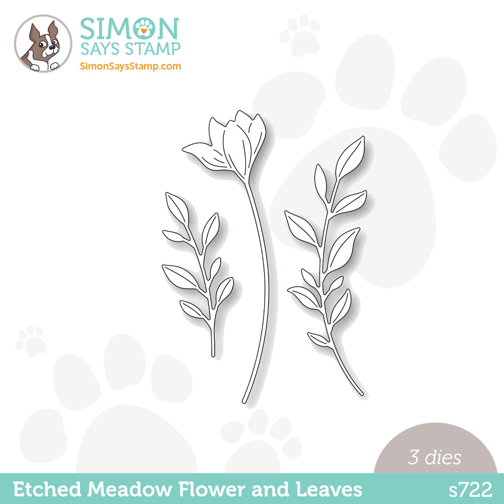 Simon Says Stamp Etched Meadow Flower and Leaves Wafer Dies s722