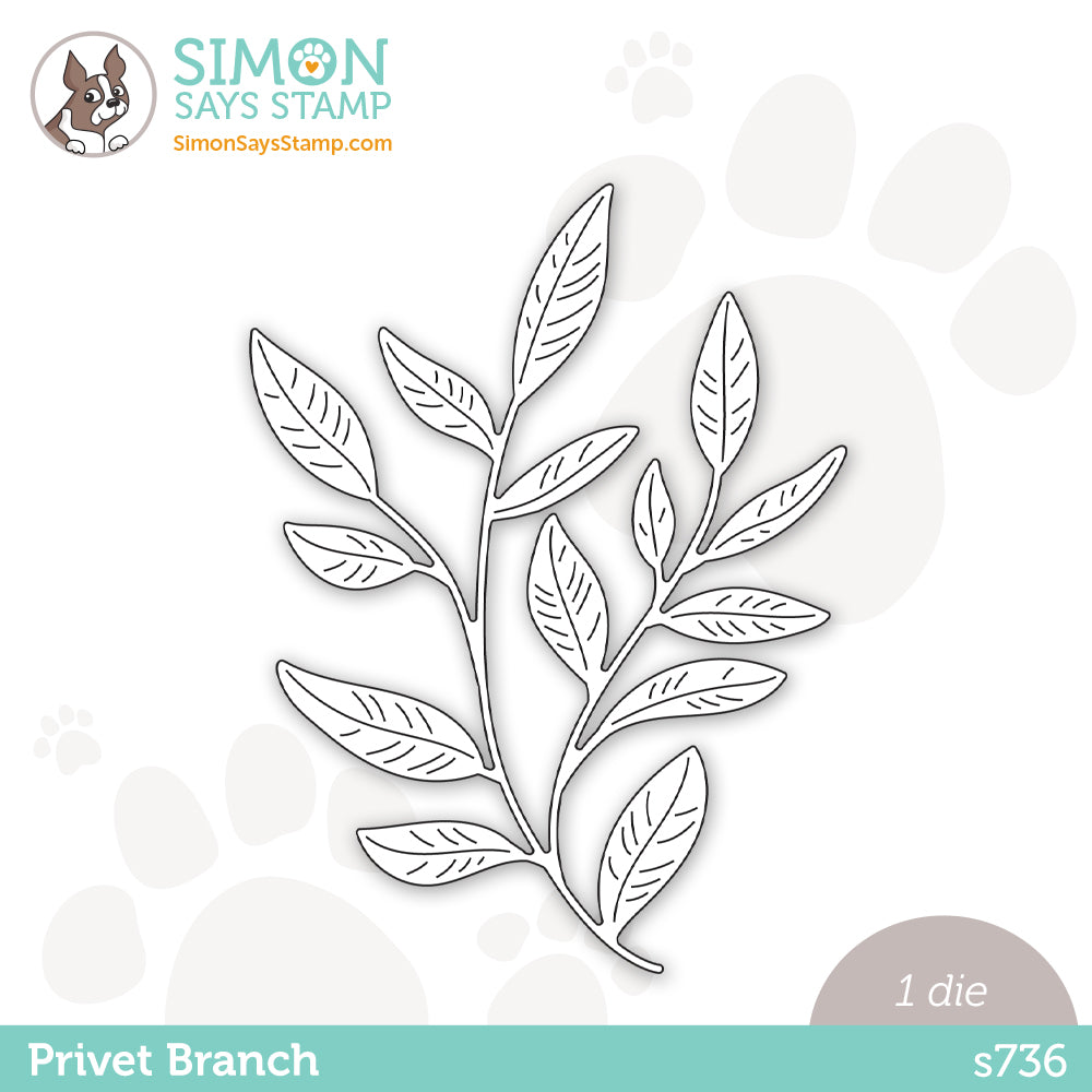 Simon Says Stamp PRIVET BRANCH Wafer Dies s736