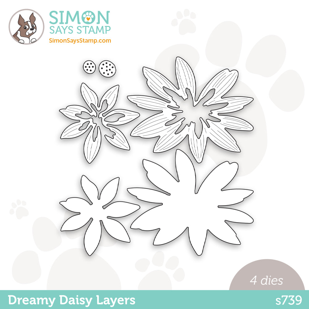 Simon Says Stamp DREAMY DAISY LAYERS Wafer Dies s739